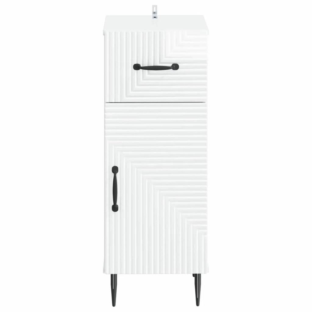 Mobiletto da Bagno HAARLEM Bianco Lucido 30 x 31 x 80 cm 896829