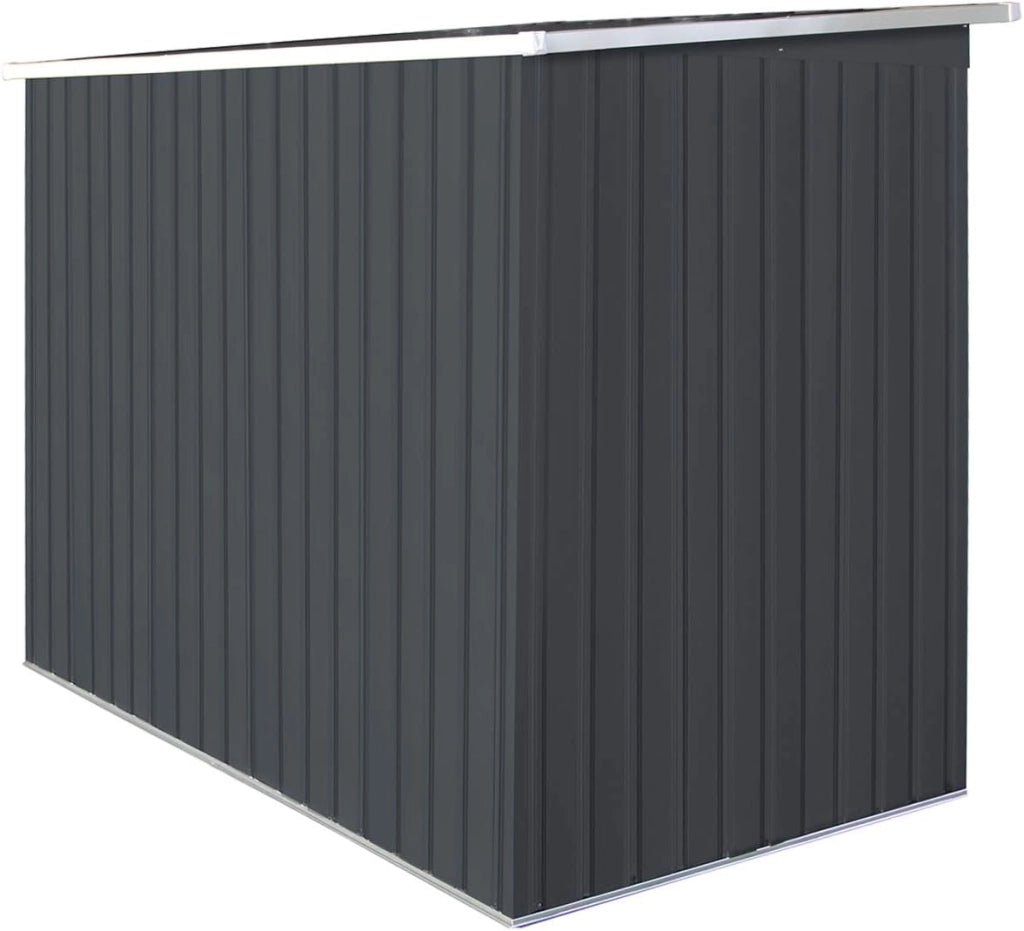 Capanno per Attrezzi, Casetta da Giardino, Capanno in Lamiera, Box da Giardino con Falda, Mobile Capanna, Ripostiglio da Giardino, con 2 Porte Scorrevoli, 2 Finestre, Grigio 213x130x173 cm