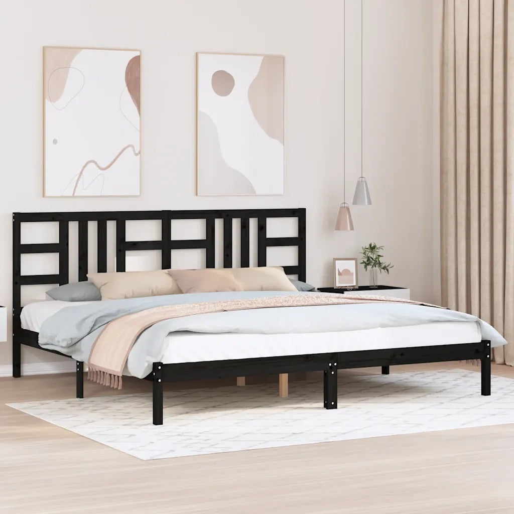 Giroletto Nero in Legno Massello 200x200 cm 3105429