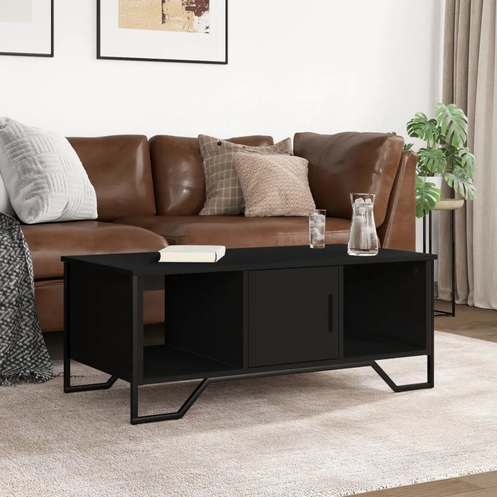 Tavolino da salotto | Tavolino da caff¨¨ | Tavolino da Soggiorno Nero 100x51x40 cm in Legno Multistrato