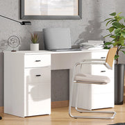 Ziro, Scrivania 2 Cassetti, 140x50x77h cm Bianco Opaco