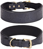 Cinturino per cani in PU con finitura in pelle - Adattabile - Taglia XL - Disegno a wafel - Protezione contro gli attacchi - Larghezza 5 cm - Cinturino