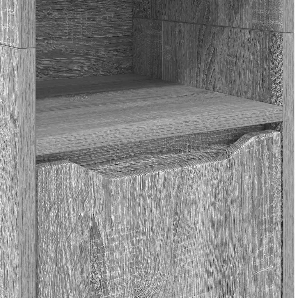 Mobile da Bagno con porta Grigio Sonoma 30,5 x 30 x 195 cm