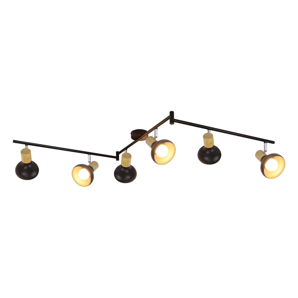 ZMH Faretto da soffitto regolabile vintage nero E14 a 1 fiamma