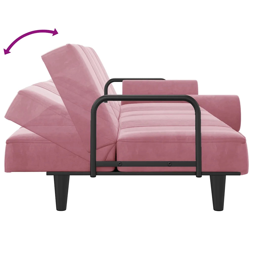 Divano letto | Sof¨¤ letto | Letto singolo con Braccioli Rosa in Velluto