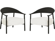 Set di 2 poltrone da giardino "Céora" in plastica e metallo - Nero
