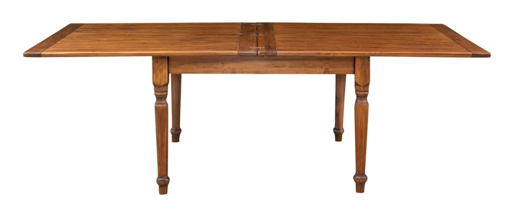 Biscottini Tavolo allungabile a libro Country in legno massello di tiglio finitura noce 120x120x80 cm. Made in Italy
