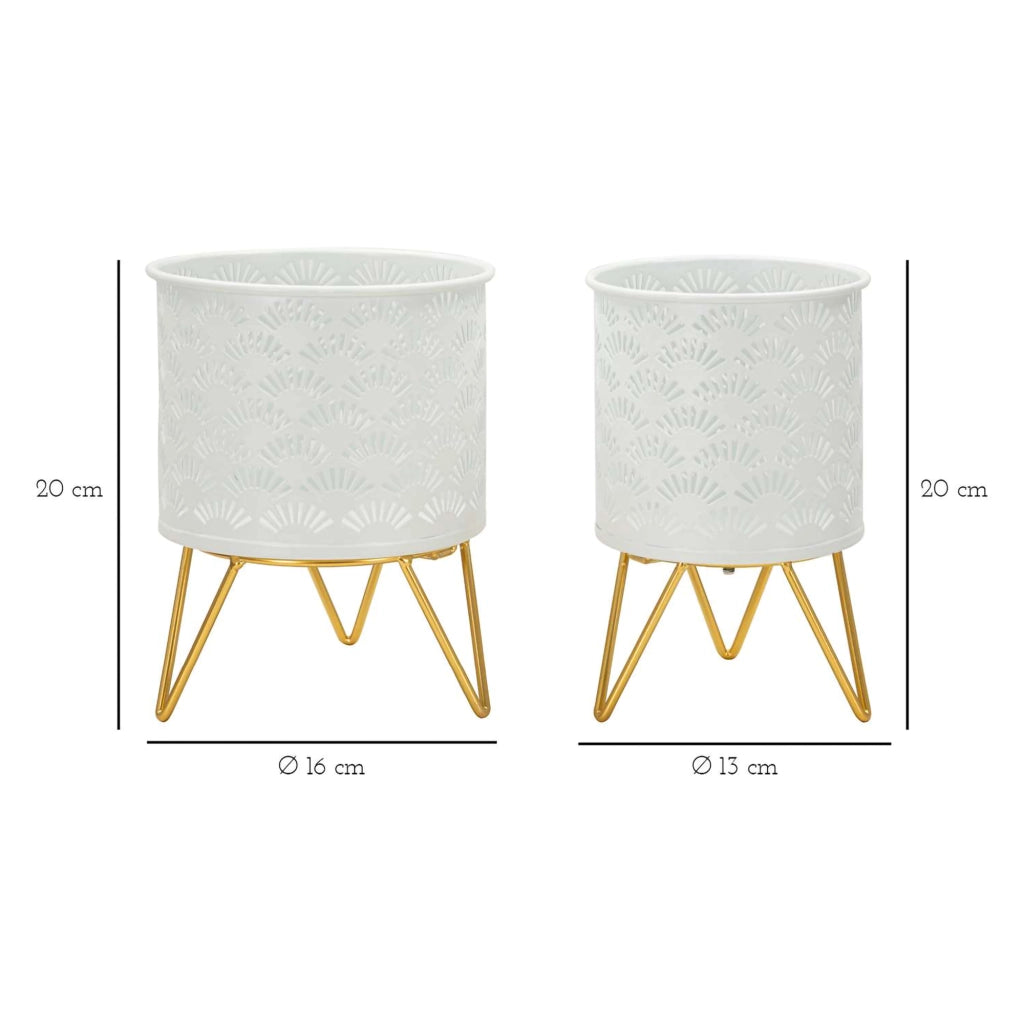 OldCro, Vaso set 2 Vasi, Portavasi Rimovibili, Bianco