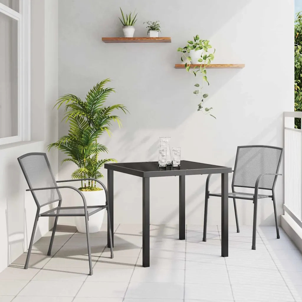 Set da Pranzo per Giardino 3 pcs Antracite