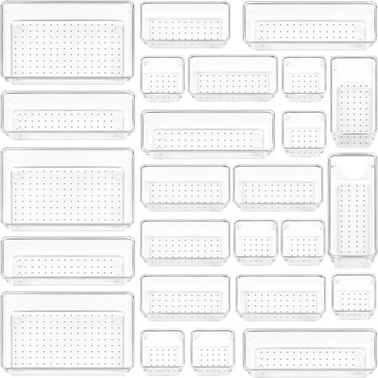 Organizzatore da disimballaggio - 25 pezzi - multifunzionale - per trucco, cucina e ufficio