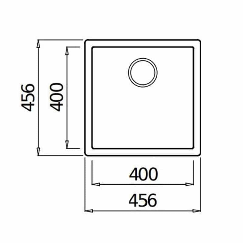 Lavello Elleci Incasso 1 vasca 45,6x45,6 Zen 102 Keratek Plus Grigio Dove Grey LKZ10293