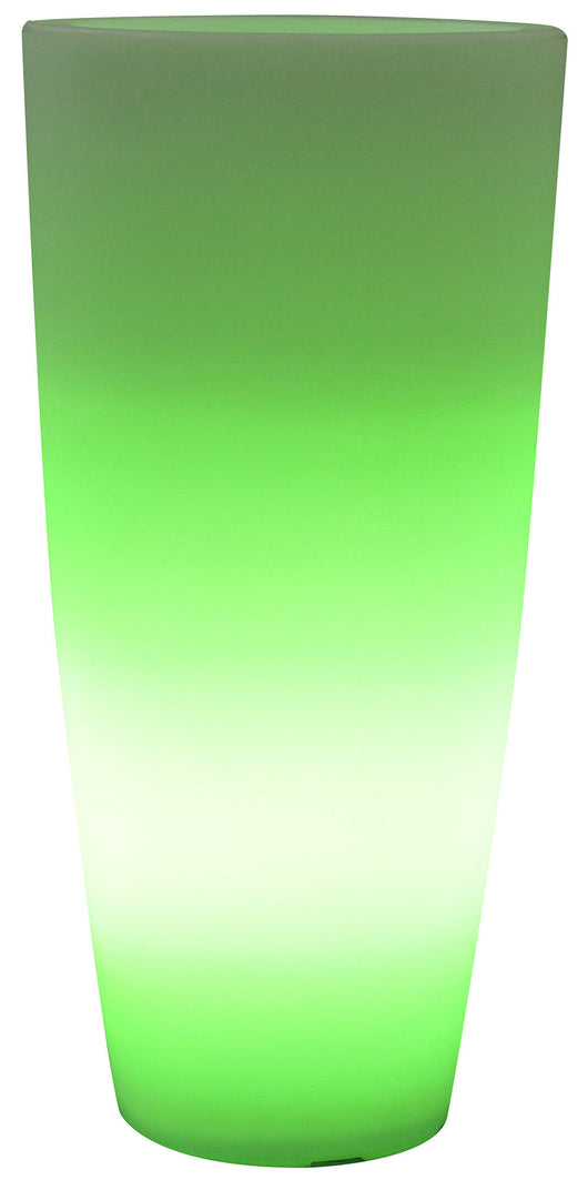 Vaso Luminoso Tondo Ø33x70 cm Bauer Home Light Ghiaccio e Verde