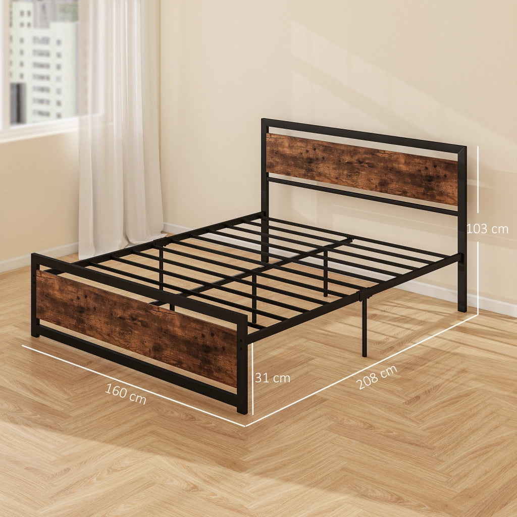 Letto Matrimoniale Struttura in Legno e Acciaio con Doghe ¨C Zephmum ¨C 160x200