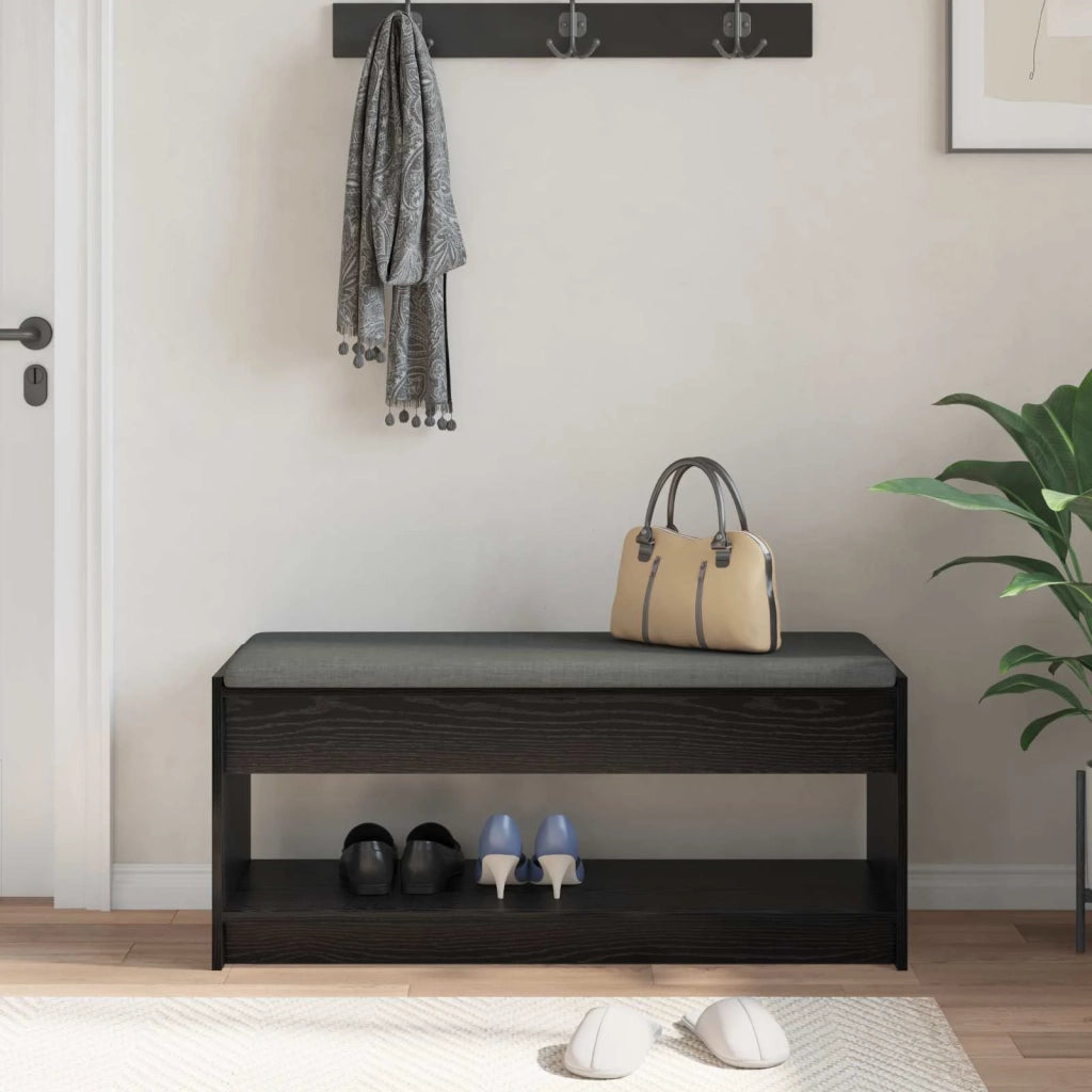 Panca per ingresso Rovere Nero 103 x 38 x 45 cm 891585