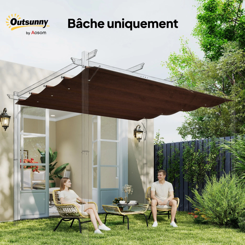 Tenda da Pergola Sostitutiva ¨C zephmum ¨C Grigio 3x2 m