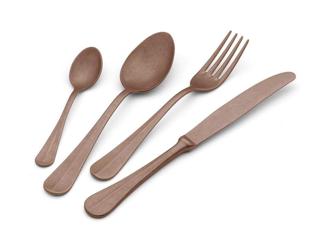 Servizio Set di Posate 24 Pezzi in Acciaio 18/10 PVD Eme Royal Retrò Chocolate