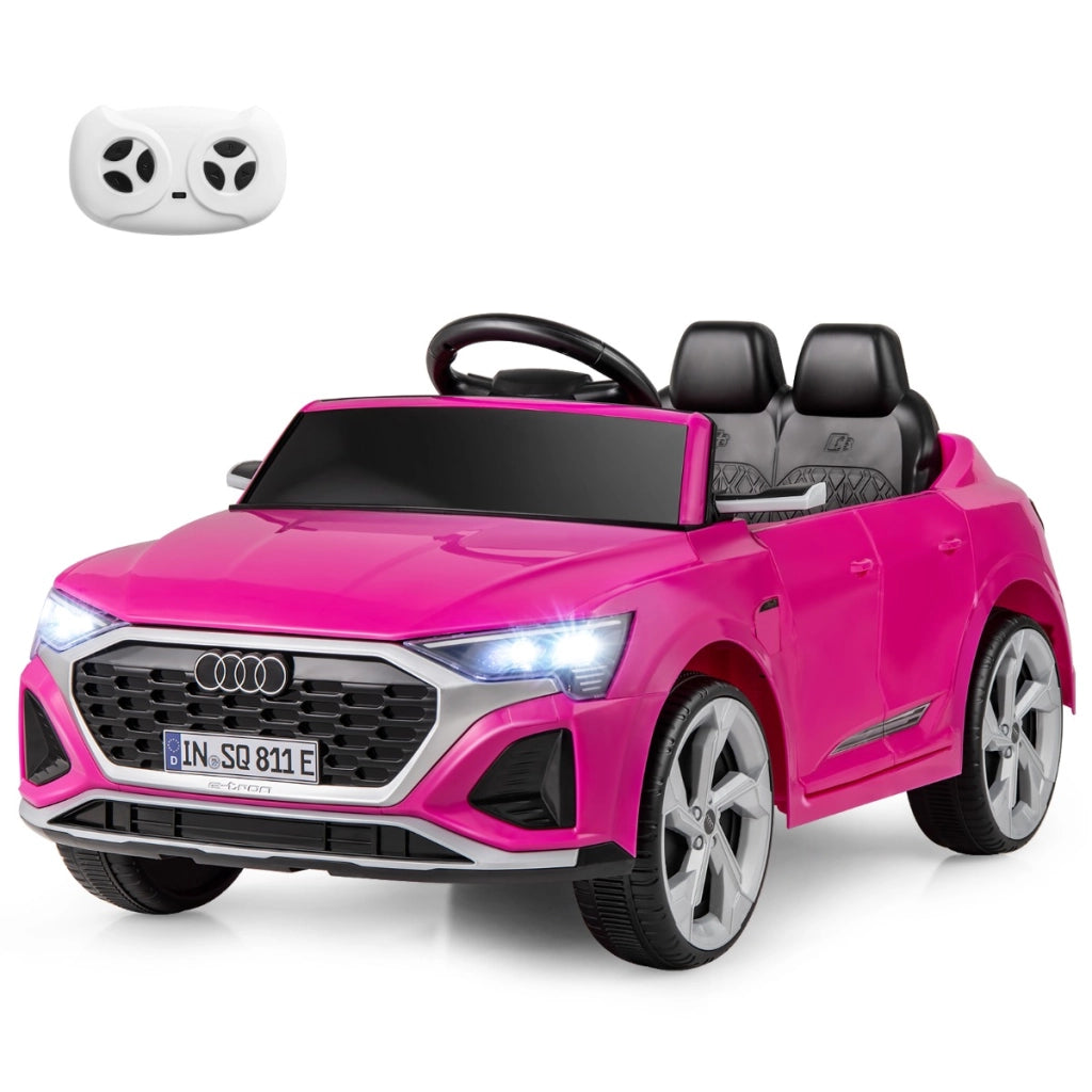Auto elettrica per bambini audi sq8 licenziata, Veicolo 12V con telecomando clacson luci LED musica e 3 velocit¨¤ Rosa-Macchinine giocattoli
