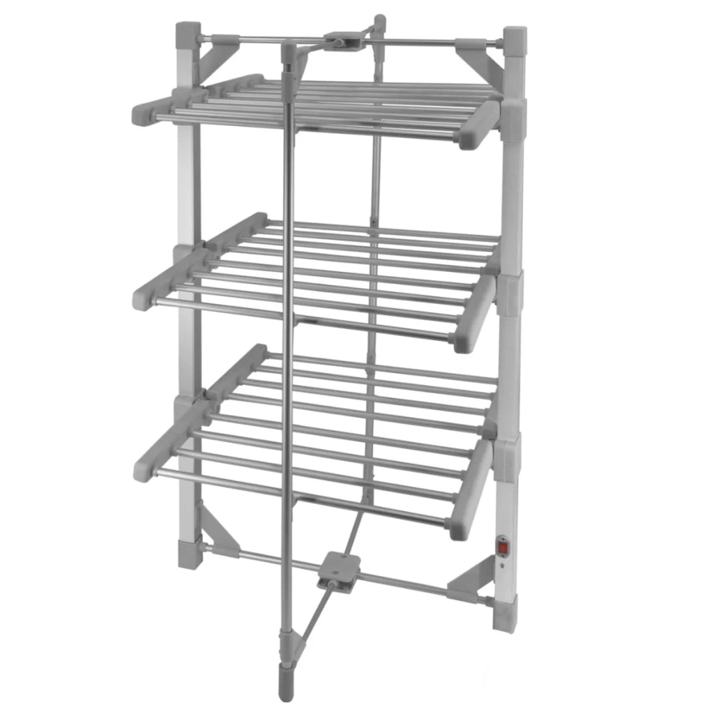 Asciugabiancheria elettrico riscaldato con copertura a 3 livelli Rack asciugabiancheria per interni Pieghevole