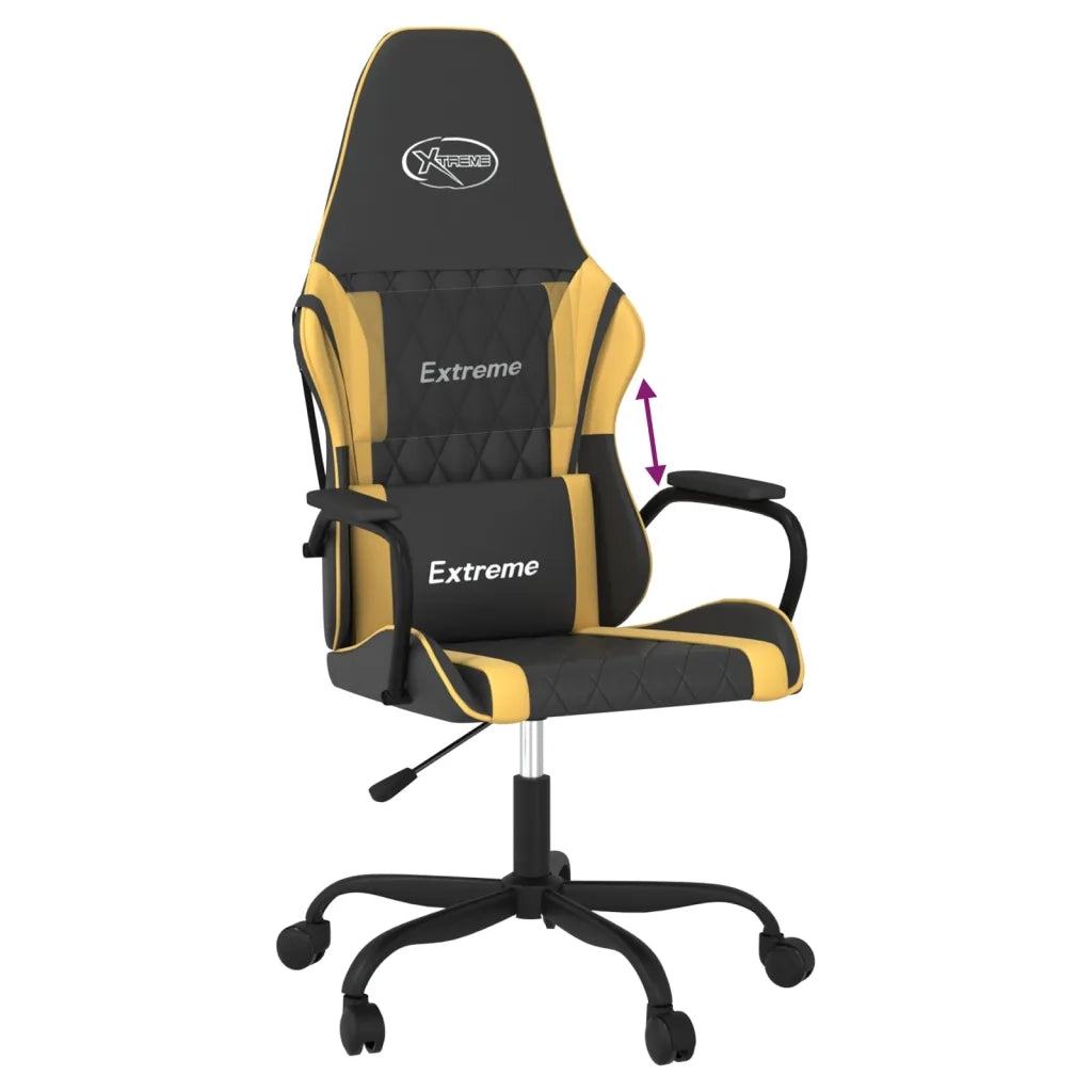 Sedia da Gaming | Sedia da e-sports Nera e Oro in Similpelle