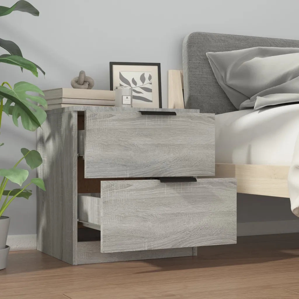 Comodini 2pz Grigio Sonoma in Legno Multistrato cod mxl 30273