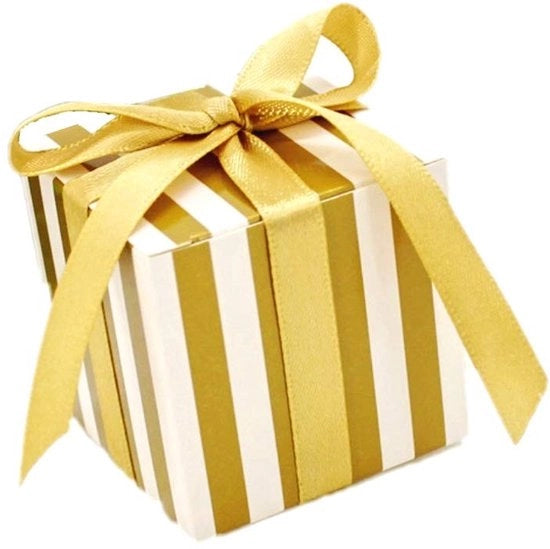 Cadeaudozen da regalo in oro 50 pezzi - 5,5 x 5,5 x 5,5 cm - Carta oro per biglietti - Scatole da regalo per matrimonio/festa di compleanno