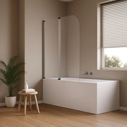 Parete sopra vasca due ante orientabili vetro temperato 4mm 140x120cm cromo lucido *** confezione 1