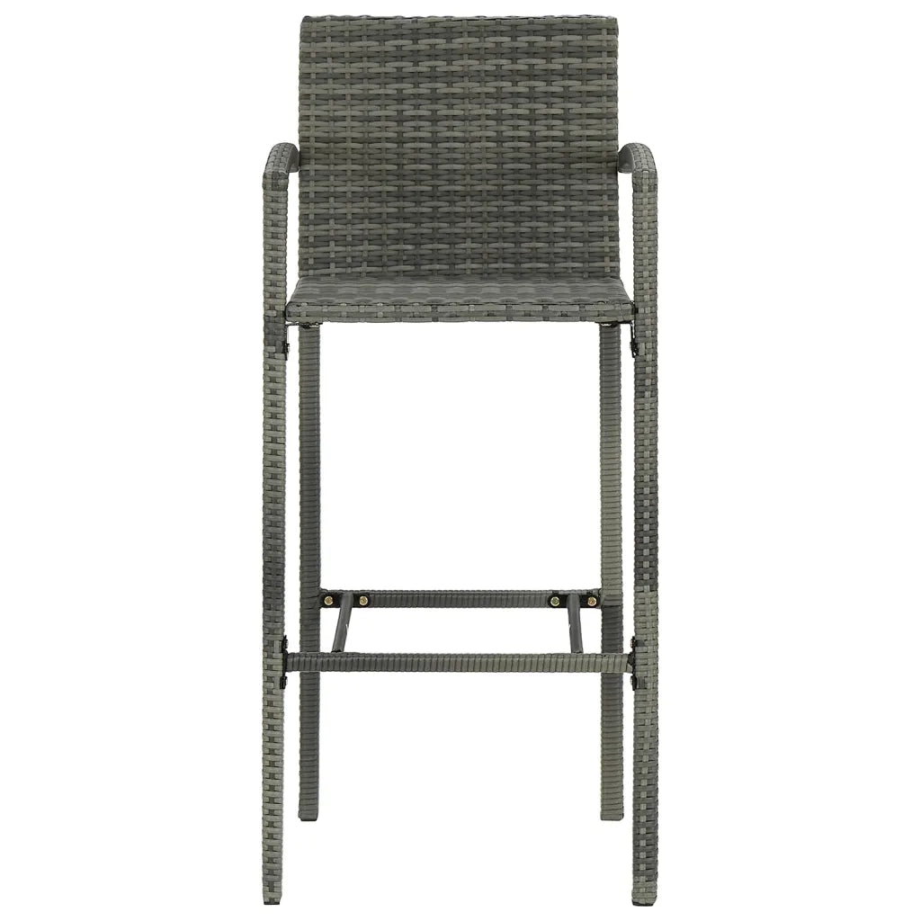 Sgabelli da Bar 2 pz in Polyrattan Grigio 362582