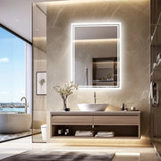 Specchio per bagno moderno - Illuminazione LED a led a basso consumo, colore bianco – Specchio anticondensato - Resistente alla rottura - 60x80cm