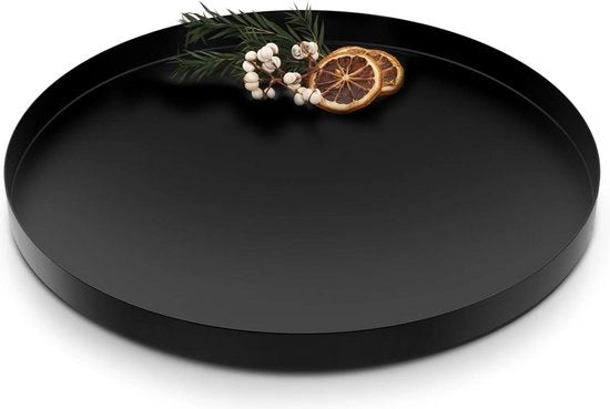 Piatto decorativo in acciaio inossidabile a 30 cm di diametro - piatto antiscivolo in metallo per desserts, cosmetici, gioielli e candele