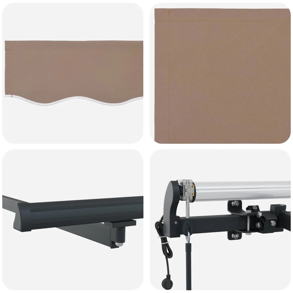 Tenda retrattile Tortora 500 × 350 cm Tessuto e Alluminio 3426437