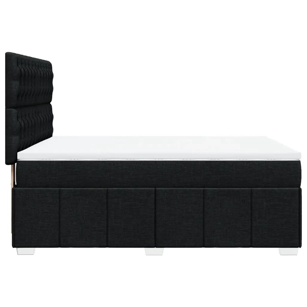 Giroletto a Molle con Materasso Nero 140x200 cm in Tessuto