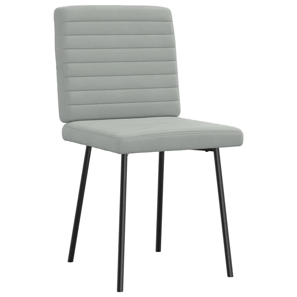 Sedie da Pranzo 6 pz Grigio Chiaro in Velluto