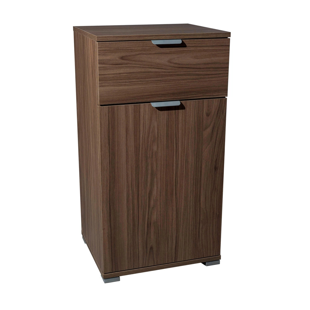Armadietto da Bagno un anta e un cassetto in Legno Composito cm 45x38x85 - KOLBY