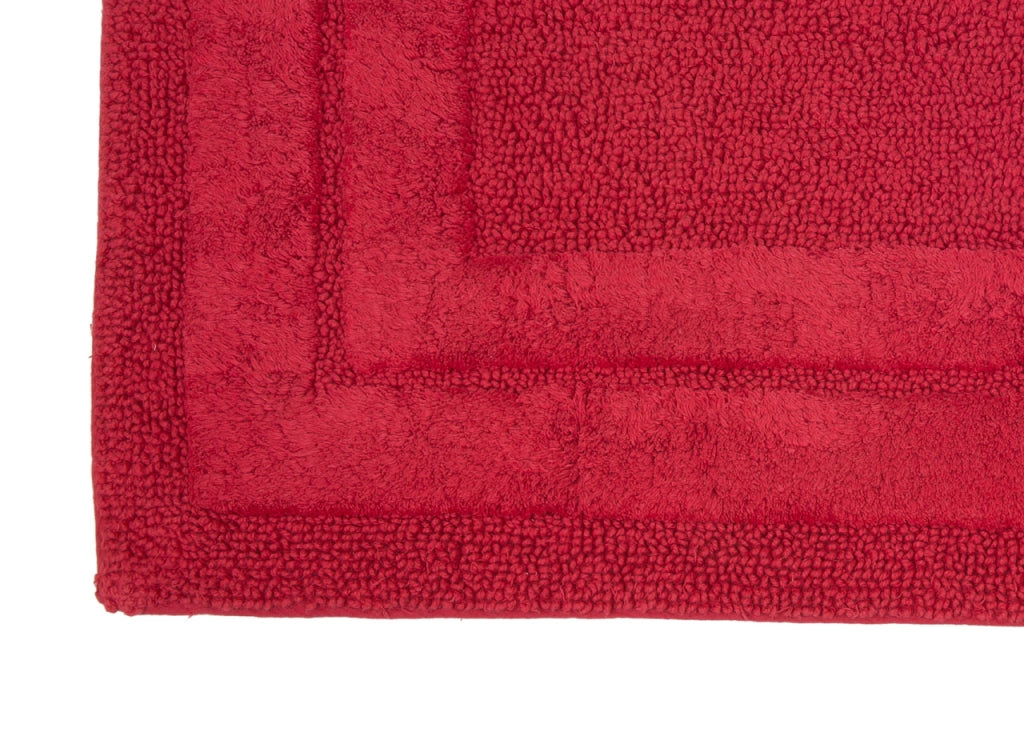 Tappeto Casa Bagno Cotone Spugna Morbida Tinta Unita Antiscivolo Sirio Carminio - 55x100 - Carminio