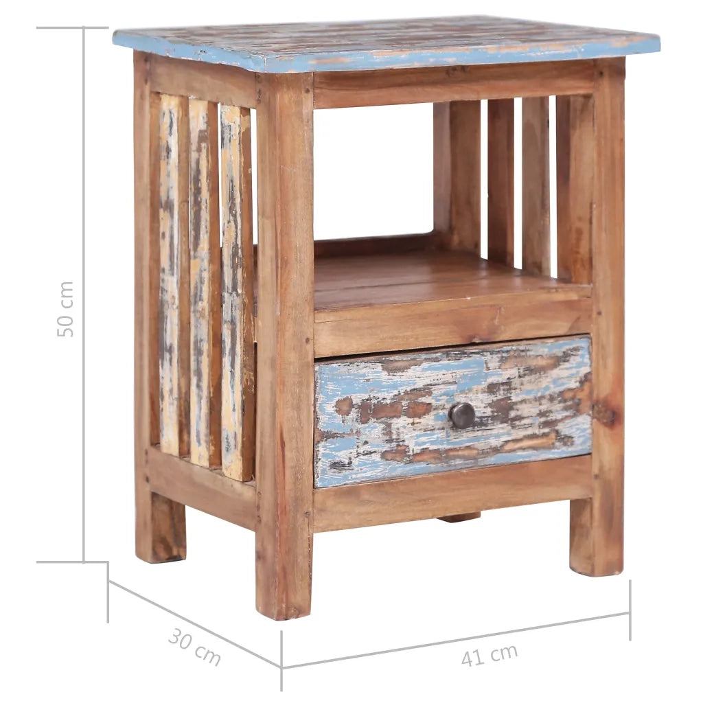 Comodino 41x30x50 cm in Legno Massello di Recupero cod mxl 30368