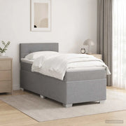 Letto box spring con materasso Grigio Chiaro 90 x 190cm Tessuto 3450574