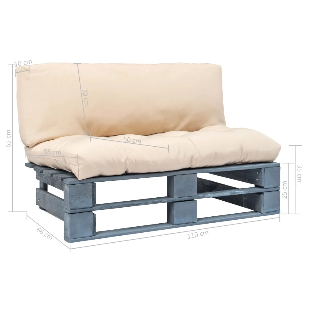 Divano da Giardino a Pallet con Cuscini Sabbia in Legno di Pino 275287
