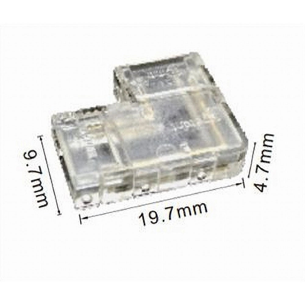Trade Shop - Kit 10pz Connettore Trasparente Angolare Per Striscia Strip Led 2pin 8mm Cn8mm-l -