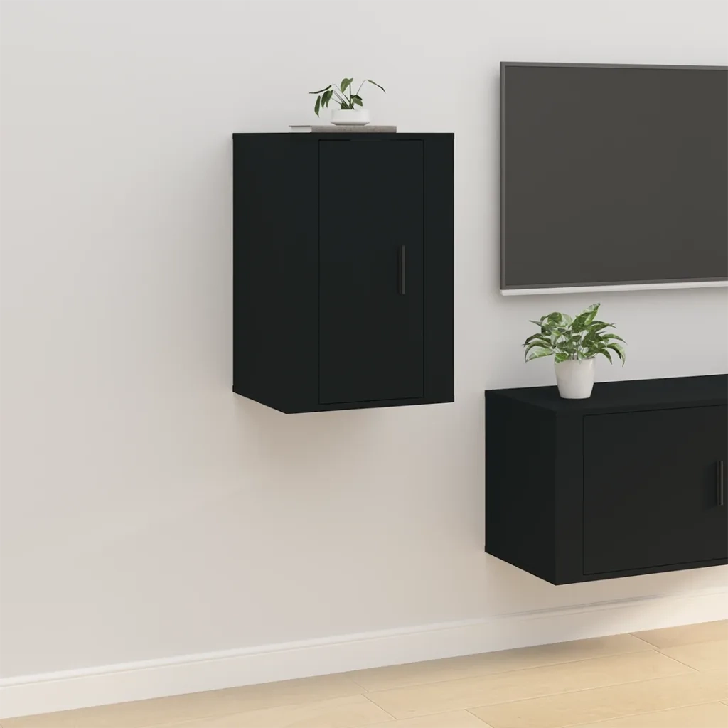 Mobile Porta TV a Parete Nero 40x34,5x60 cm 816658