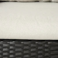 Divano da Giardino 2 Posti in Rattan PE con Cuscini, 132x70x74cm, Marrone