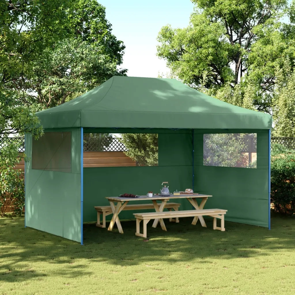 Tendone per Feste Pieghevole Pop-Up con 3 Pareti Verde