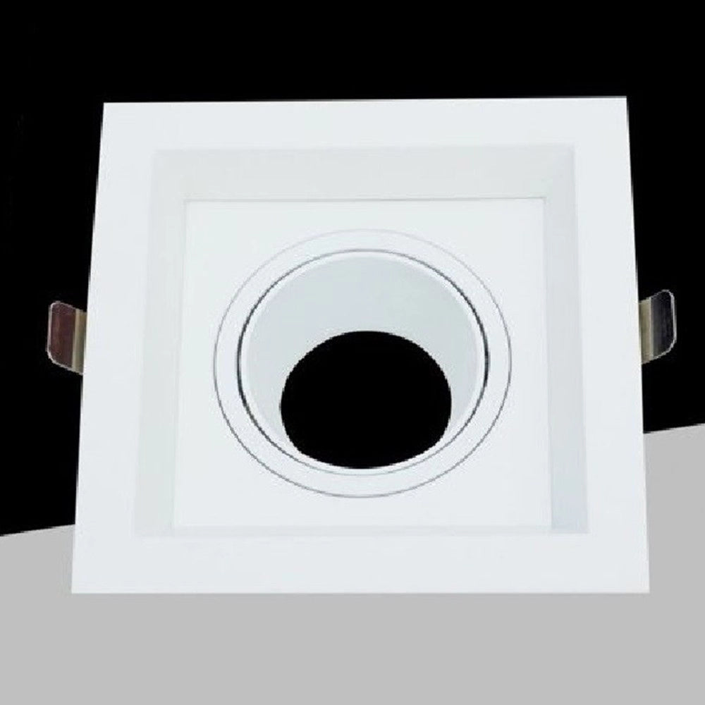 Trade Shop - Porta Faretto Orientabile Da Incasso Bianco Per Lampadine Gu10 Gu5.3 P33-gu10-b1 -