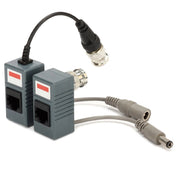 Trade Shop - Coppia Trasmettitori Video Audio Balun Alimentazione Porta Lan Rj45 Cavo Cat 5 -