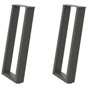 Gambe per tavolo consolle a forma di U 2 pz Antracite 28x(72-73) cm Acciaio 4012778