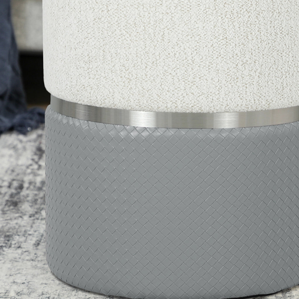 Poltrona Poggiapiedi con Contenitore ¨C Minimal ¨C Grigio Crema