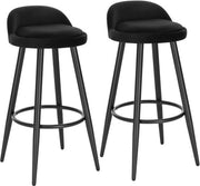 Set di 2 Sedili da Cucina con Schienale - Nero - Con Schienale - Sedili Ergonomici - Altezza 69cm