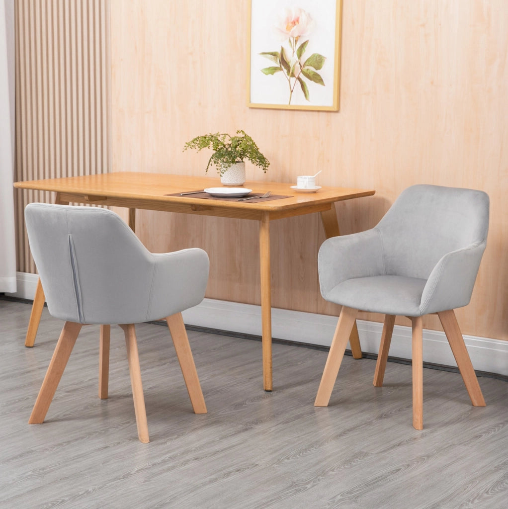 Set di 2 sedie grigie 54x57x80 cm con braccioli