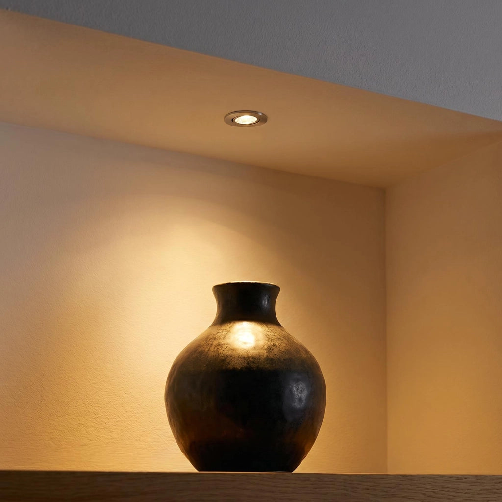 Mini Faretto Spot LED 3W COB Orientabile CCT con Driver 230V Bianco Argento Punto Luce Vetrine Negozi Mobili ARGENTO