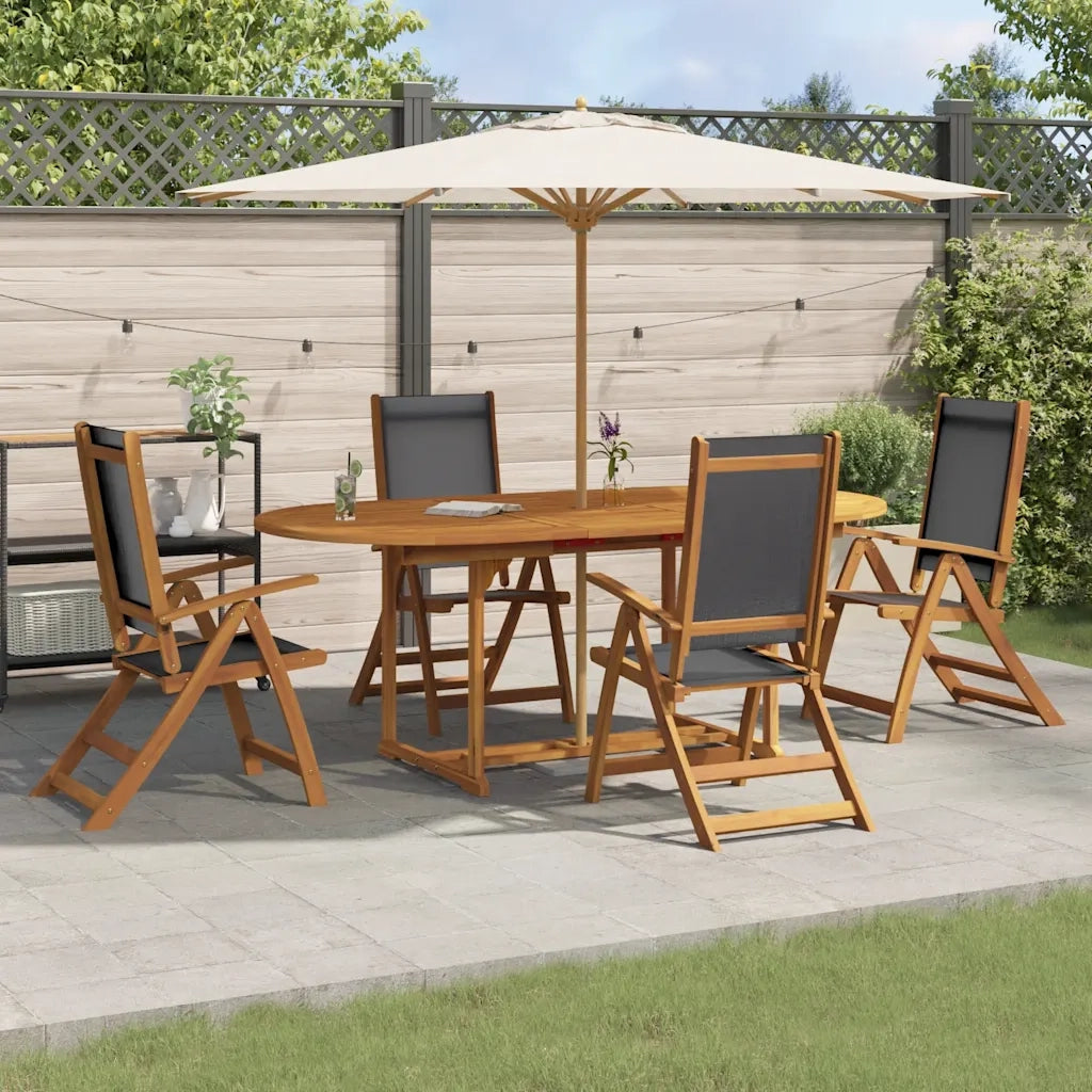 Set Pranzo da Giardino 5pz Legno Massello di Acacia e Textilene 3279258