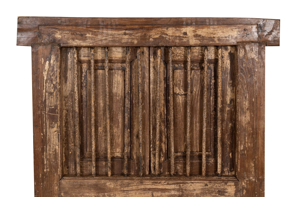 Biscottini Finestra finestrina grata in legno massello e in ferro antica e vecchia medievale con telaio da interno o da esterno